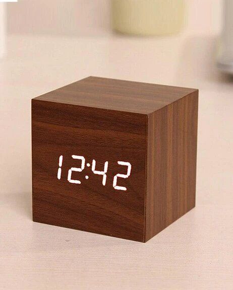 Digital Alarm Clock – Brown Boxx